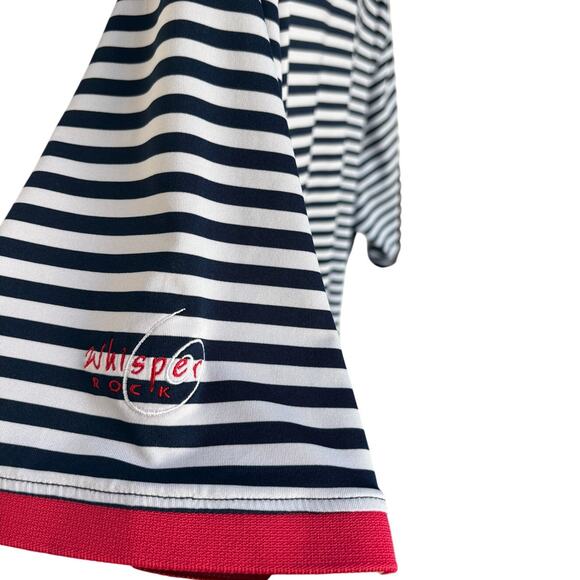 G/FORE Mens Golf Polo Shirt Red White and Blue Stripe Performance Fabric size XL - Picture 4 of 7